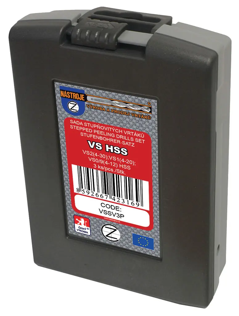 Sada stup. vrtáků HSS 3dílná VS2(4-30)-VS1(4-20)-VS0/9(4-12)